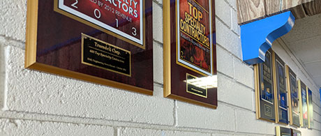 awards on wall